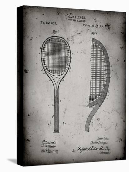 PP1127-Faded Grey Vintage Tennis Racket 1891 Patent Poster-Cole Borders-Premier Image Canvas