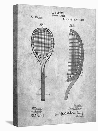 PP1127-Slate Vintage Tennis Racket 1891 Patent Poster-Cole Borders-Premier Image Canvas