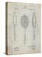 PP1128-Antique Grid Parchment Vintage Tennis Racket Patent Poster-Cole Borders-Premier Image Canvas