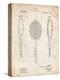 PP1128-Vintage Parchment Vintage Tennis Racket Patent Poster-Cole Borders-Premier Image Canvas