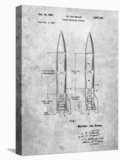 PP1129-Slate Von Braun Rocket Missile Patent Poster-Cole Borders-Premier Image Canvas