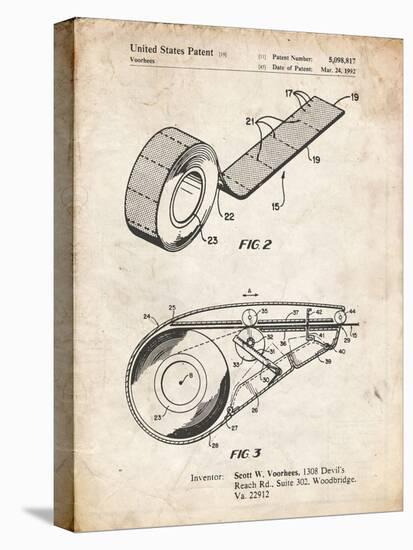 PP1133-Vintage Parchment White Out Tape Patent Poster-Cole Borders-Premier Image Canvas