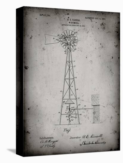 PP1137-Faded Grey Windmill 1906 Patent Poster-Cole Borders-Premier Image Canvas