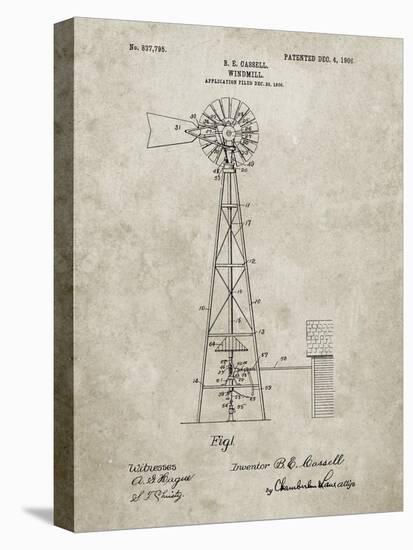 PP1137-Sandstone Windmill 1906 Patent Poster-Cole Borders-Premier Image Canvas