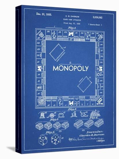 PP131- Blueprint Monopoly Patent Poster-Cole Borders-Premier Image Canvas