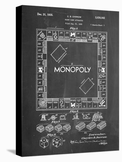 PP131- Chalkboard Monopoly Patent Poster-Cole Borders-Premier Image Canvas