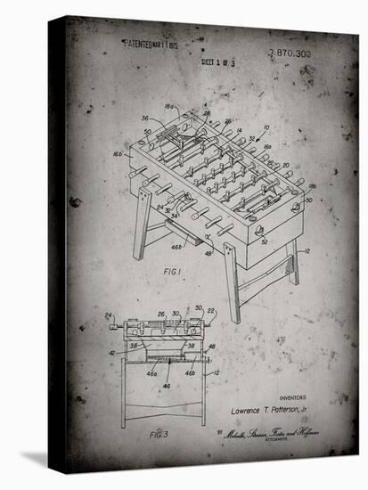 PP136- Faded Grey Foosball Game Patent Poster-Cole Borders-Premier Image Canvas