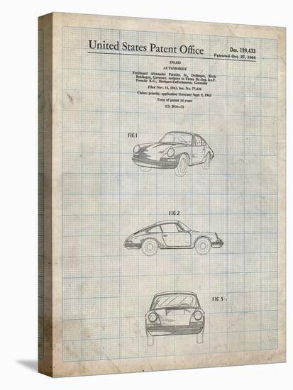 PP144- Antique Grid Parchment 1964 Porsche 911  Patent Poster-Cole Borders-Premier Image Canvas