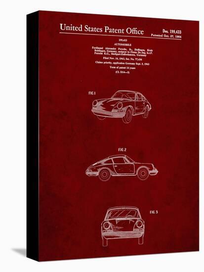 PP144- Burgundy 1964 Porsche 911  Patent Poster-Cole Borders-Premier Image Canvas