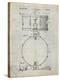PP147- Antique Grid Parchment Slingerland Snare Drum Patent Poster-Cole Borders-Premier Image Canvas