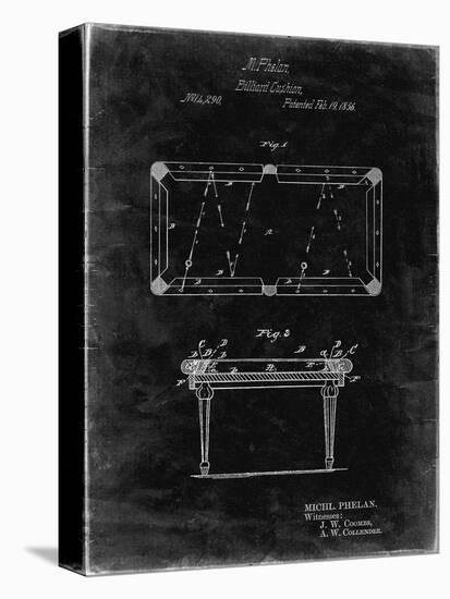 PP149- Black Grunge Pool Table Patent Poster-Cole Borders-Premier Image Canvas