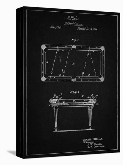 PP149- Vintage Black Pool Table Patent Poster-Cole Borders-Premier Image Canvas