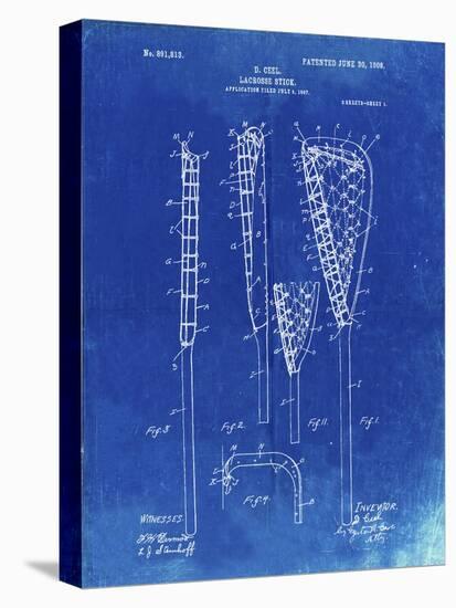 PP166- Faded Blueprint Lacrosse Stick Patent Poster-Cole Borders-Premier Image Canvas