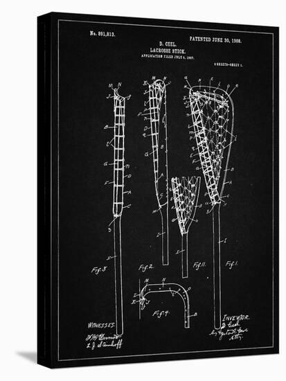 PP166- Vintage Black Lacrosse Stick Patent Poster-Cole Borders-Premier Image Canvas