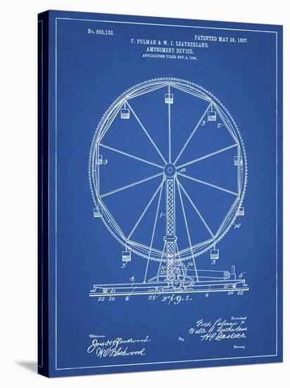 PP167- Blueprint Ferris Wheel Poster-Cole Borders-Premier Image Canvas