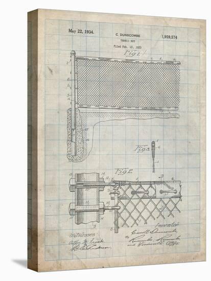 PP181- Antique Grid Parchment Tennis Net Patent Poster-Cole Borders-Premier Image Canvas