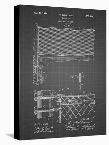 PP181- Black Grid Tennis Net Patent Poster-Cole Borders-Premier Image Canvas