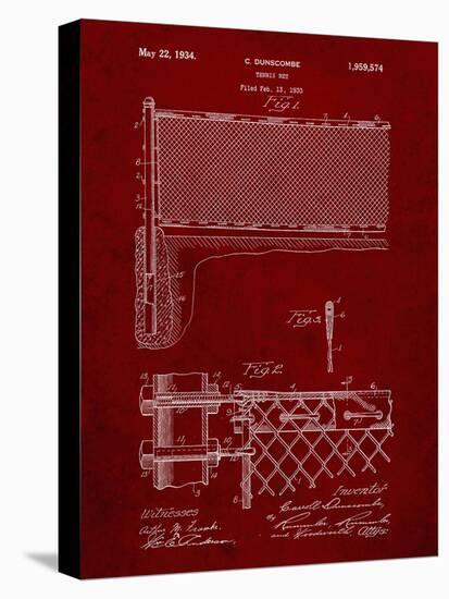 PP181- Burgundy Tennis Net Patent Poster-Cole Borders-Premier Image Canvas