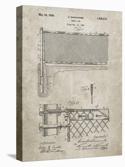 PP181- Sandstone Tennis Net Patent Poster-Cole Borders-Premier Image Canvas