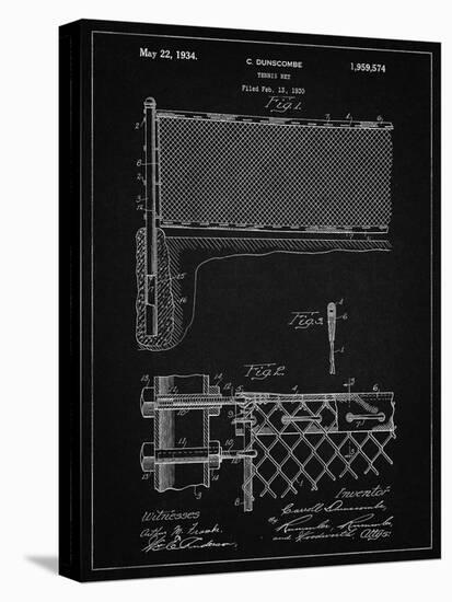 PP181- Vintage Black Tennis Net Patent Poster-Cole Borders-Premier Image Canvas