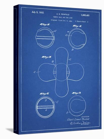 PP182- Blueprint Tennis Ball 1932 Patent Poster-Cole Borders-Premier Image Canvas