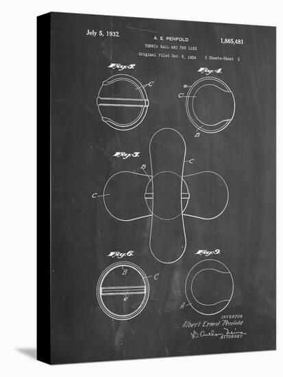 PP182- Chalkboard Tennis Ball 1932 Patent Poster-Cole Borders-Premier Image Canvas