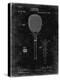 PP183- Black Grunge Tennis Racket 1892 Patent Poster-Cole Borders-Premier Image Canvas