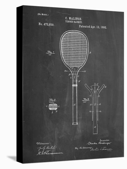 PP183- Chalkboard Tennis Racket 1892 Patent Poster-Cole Borders-Premier Image Canvas