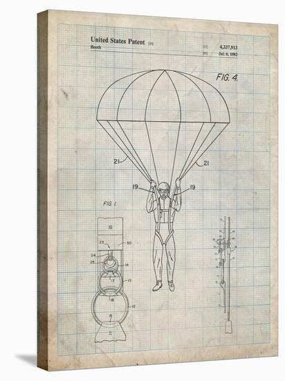 PP187- Antique Grid Parchment Parachute 1982 Patent Poster-Cole Borders-Premier Image Canvas