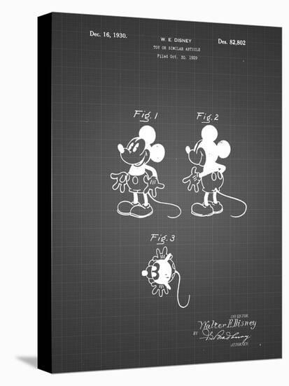 PP191- Black Grid Mickey Mouse 1929 Patent Poster-Cole Borders-Premier Image Canvas