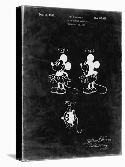 PP191- Black Grunge Mickey Mouse 1929 Patent Poster-Cole Borders-Premier Image Canvas