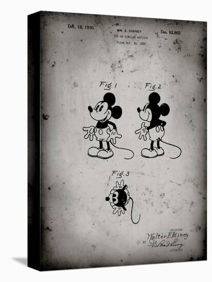 PP191- Faded Grey Mickey Mouse 1929 Patent Poster-Cole Borders-Premier Image Canvas