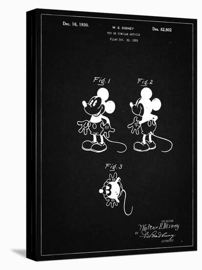 PP191- Vintage Black Mickey Mouse 1929 Patent Poster-Cole Borders-Premier Image Canvas