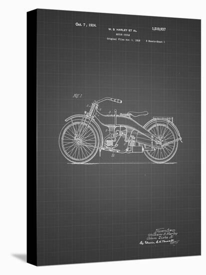PP194- Black Grid Harley Davidson Motorcycle 1919 Patent Poster-Cole Borders-Premier Image Canvas
