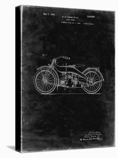 PP194- Black Grunge Harley Davidson Motorcycle 1919 Patent Poster-Cole Borders-Premier Image Canvas