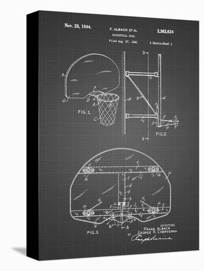 PP196-Black Grid Albach Basketball Goal Patent Poster-Cole Borders-Premier Image Canvas