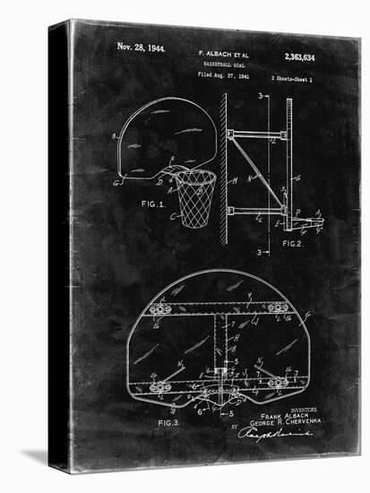 PP196- Black Grunge Albach Basketball Goal Patent Poster-Cole Borders-Premier Image Canvas