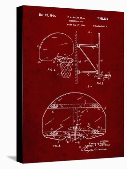 PP196- Burgundy Albach Basketball Goal Patent Poster-Cole Borders-Premier Image Canvas