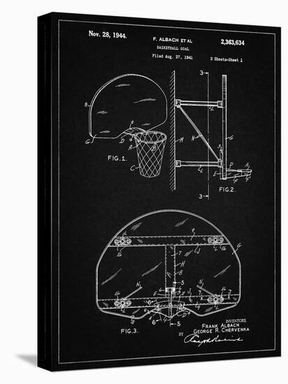 PP196- Vintage Black Albach Basketball Goal Patent Poster-Cole Borders-Premier Image Canvas