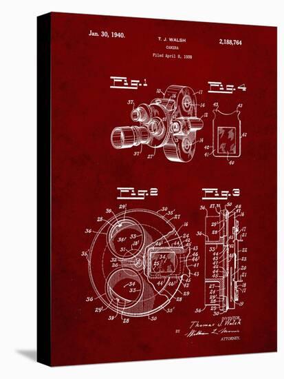 PP198- Burgundy Bell and Howell Color Filter Camera Patent Poster-Cole Borders-Premier Image Canvas