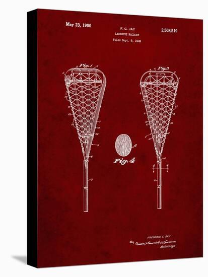 PP199- Burgundy Lacrosse Stick 1948 Patent Poster-Cole Borders-Premier Image Canvas