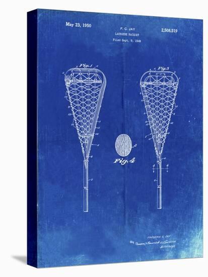 PP199- Faded Blueprint Lacrosse Stick 1948 Patent Poster-Cole Borders-Premier Image Canvas