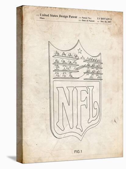 PP217-Vintage Parchment NFL Display Patent Poster-Cole Borders-Premier Image Canvas