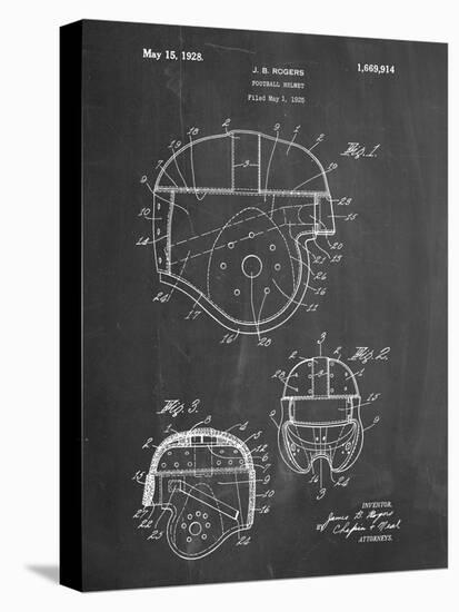 PP218-Chalkboard Football Helmet 1925 Patent Poster-Cole Borders-Premier Image Canvas