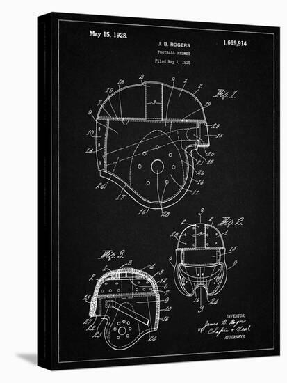 PP218-Vintage Black Football Helmet 1925 Patent Poster-Cole Borders-Premier Image Canvas