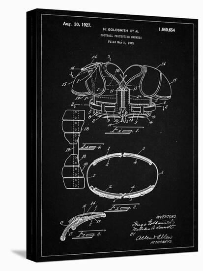 PP219-Vintage Black Football Shoulder Pads 1925 Patent Poster-Cole Borders-Premier Image Canvas