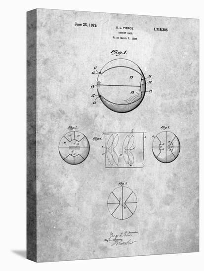 PP222-Slate Basketball 1929 Game Ball Patent Poster-Cole Borders-Premier Image Canvas