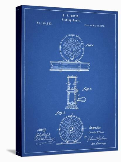 PP225-Blueprint Orvis 1874 Fly Fishing Reel Patent Poster-Cole Borders-Premier Image Canvas