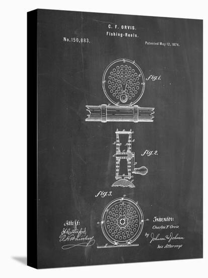 PP225-Chalkboard Orvis 1874 Fly Fishing Reel Patent Poster-Cole Borders-Premier Image Canvas