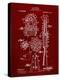 PP230-Burgundy Robert Goddard Rocket Patent Poster-Cole Borders-Premier Image Canvas